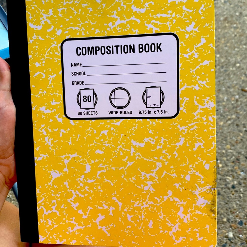 Really good college comp book. 10-8 $ good condition